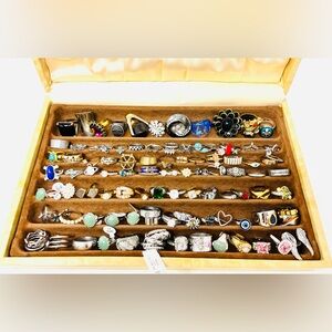 Vintage & Modern Gold & Silver Tone Assortment Fashion Statement Rings Lot 95